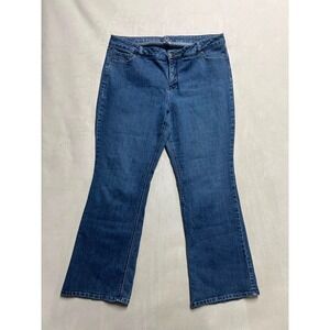 W62 Signature Fit Bootcut Jeans Blue Medium Wash Stretch Denim Womens 20